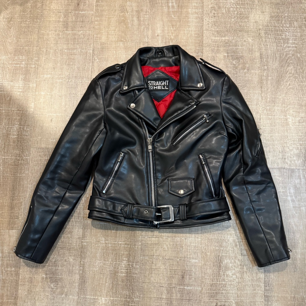 Straight to Hell Commando Vegan Leather Motorcycle Jacket